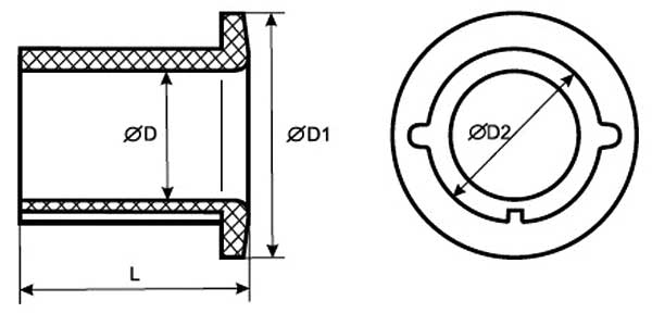 Габаритная схема втулки В22