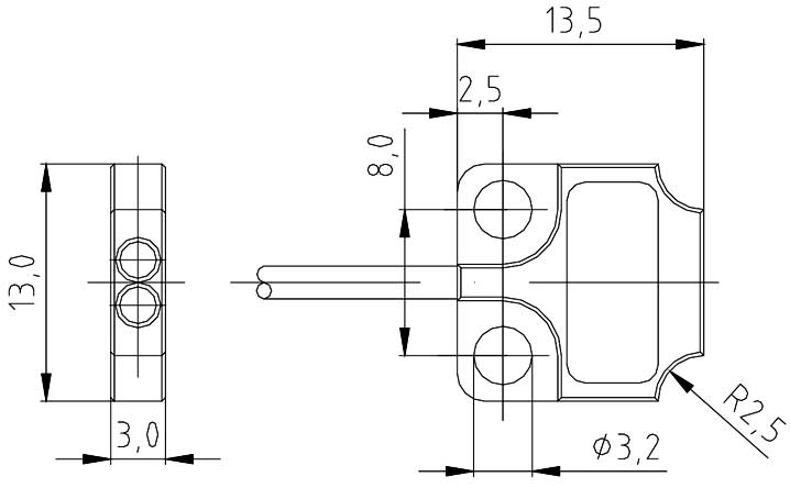 Габаритная схема фотодатчика RLF30RM